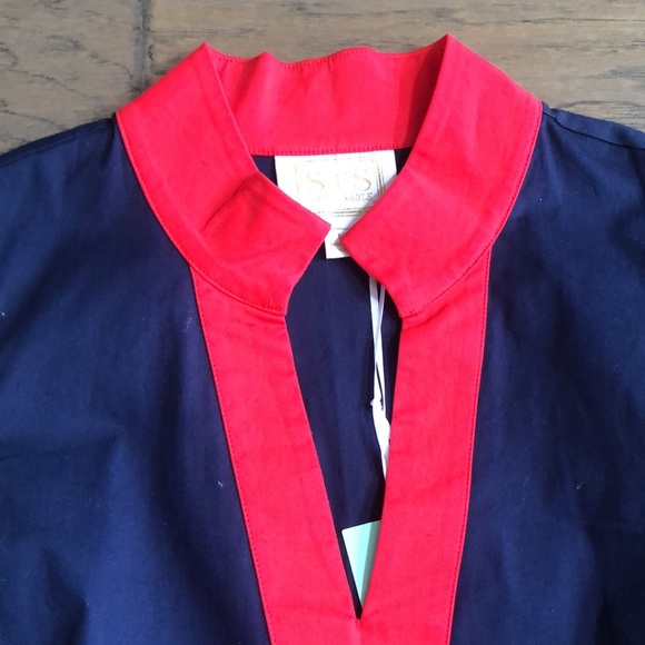 Sail to Sable red navy blue sleeveless dress Sz Medium New with tags - Picture 4 of 8